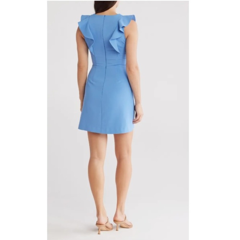 French Connection Whispering Ruffle Mini Dress Size 6 - Picture 2 of 5